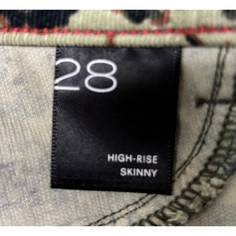 Pilcro Anthropologie Pants Womens 28 Camo Floral Corduroy High Rise Skinny EUC - Picture 11 of 13